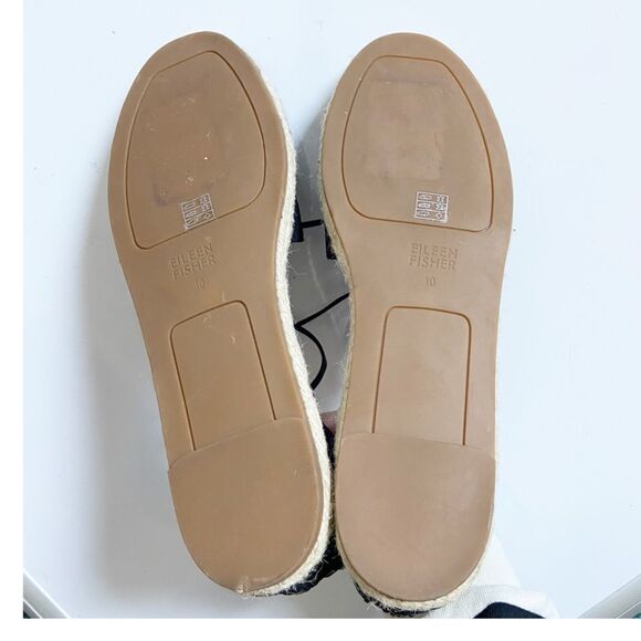 Eileen Fisher Tumbled Leather D’Orsay Flat Espadrille Sandal size 10 - Picture 9 of 12